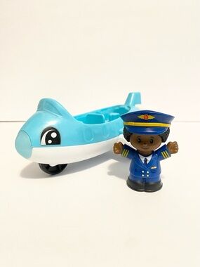 Little People Pilot w Airplane Vehicle Worker Airport Toy Fisher Price 4/$20 🛑